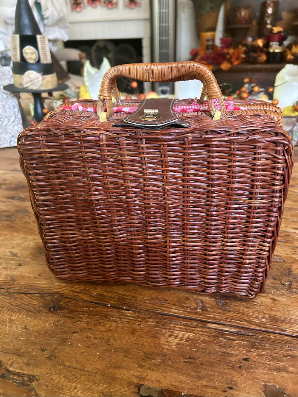 Vintage Schylling Madeline Picnic Basket with China set of 4